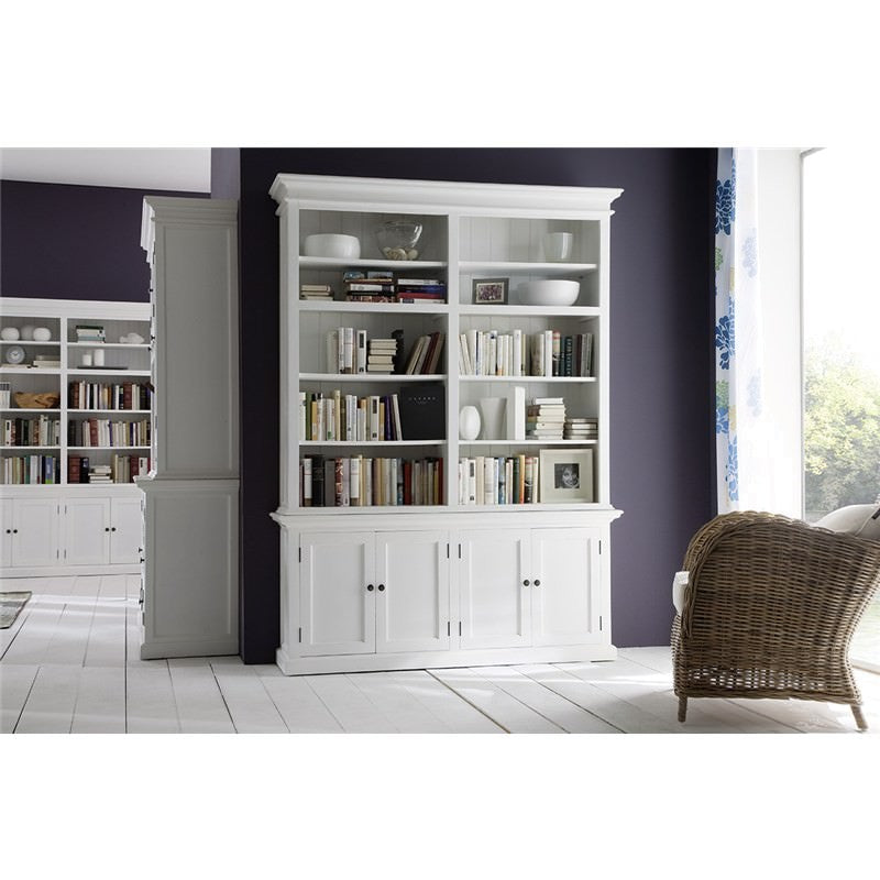 Halifax Timber Double-Bay Hutch Unit - Classic White - Notbrand