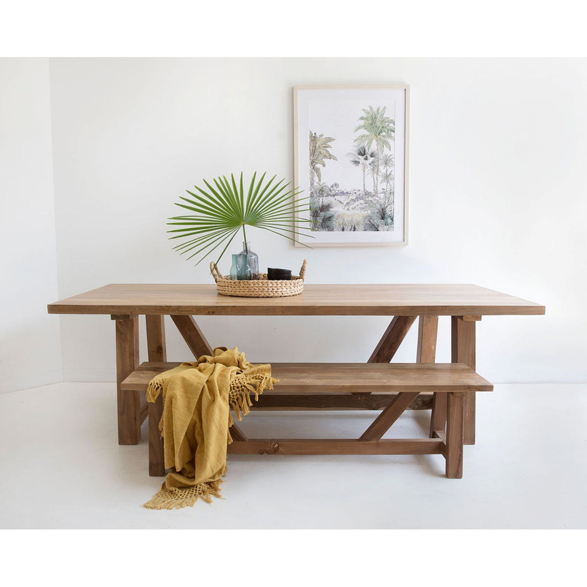 Nairye Solid Teak Farmhouse Dining Table – 2.5m - Notbrand