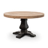 Esperito Natural Wooden Round Dining Table with Black Base - Notbrand