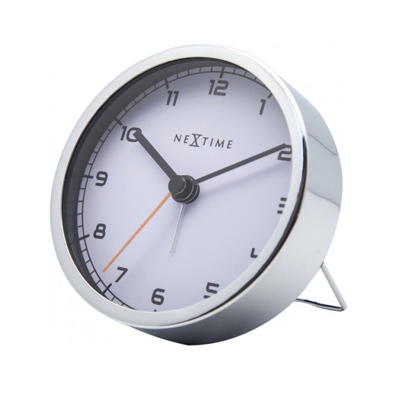 NeXtime White & Silver Company Alarm Clock - 9cm - Notbrand