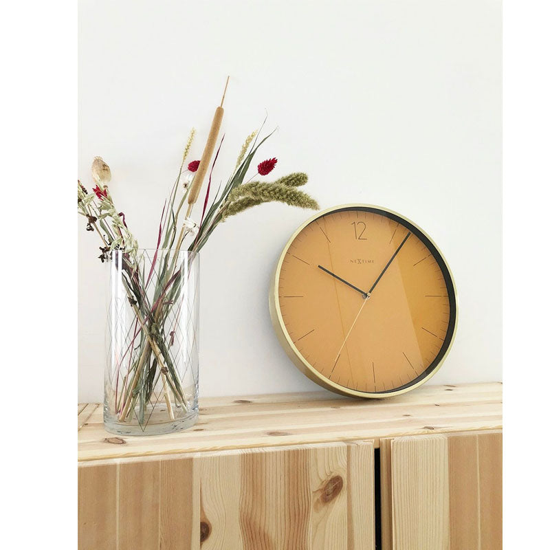 NeXtime Essential Orange & Gold Metal Wall Clock - 34cm - Notbrand