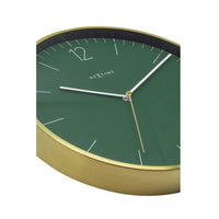 NeXtime Essential Green & Gold Metal Wall Clock - 34cm - Notbrand