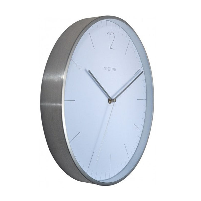 NeXtime Essential White & Silver Metal Wall Clock - 34cm - Notbrand