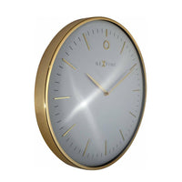 NeXtime Glamour Glass Wall Clock- Gold/ White - Notbrand