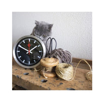 NeXtime Station Stripe Table & Wall Clock - Black - Notbrand