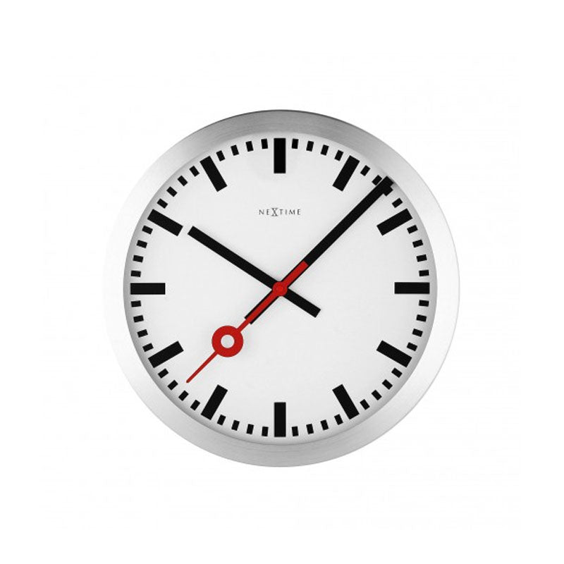 NeXtime Station Stripe Table & Wall Clock - White - Notbrand