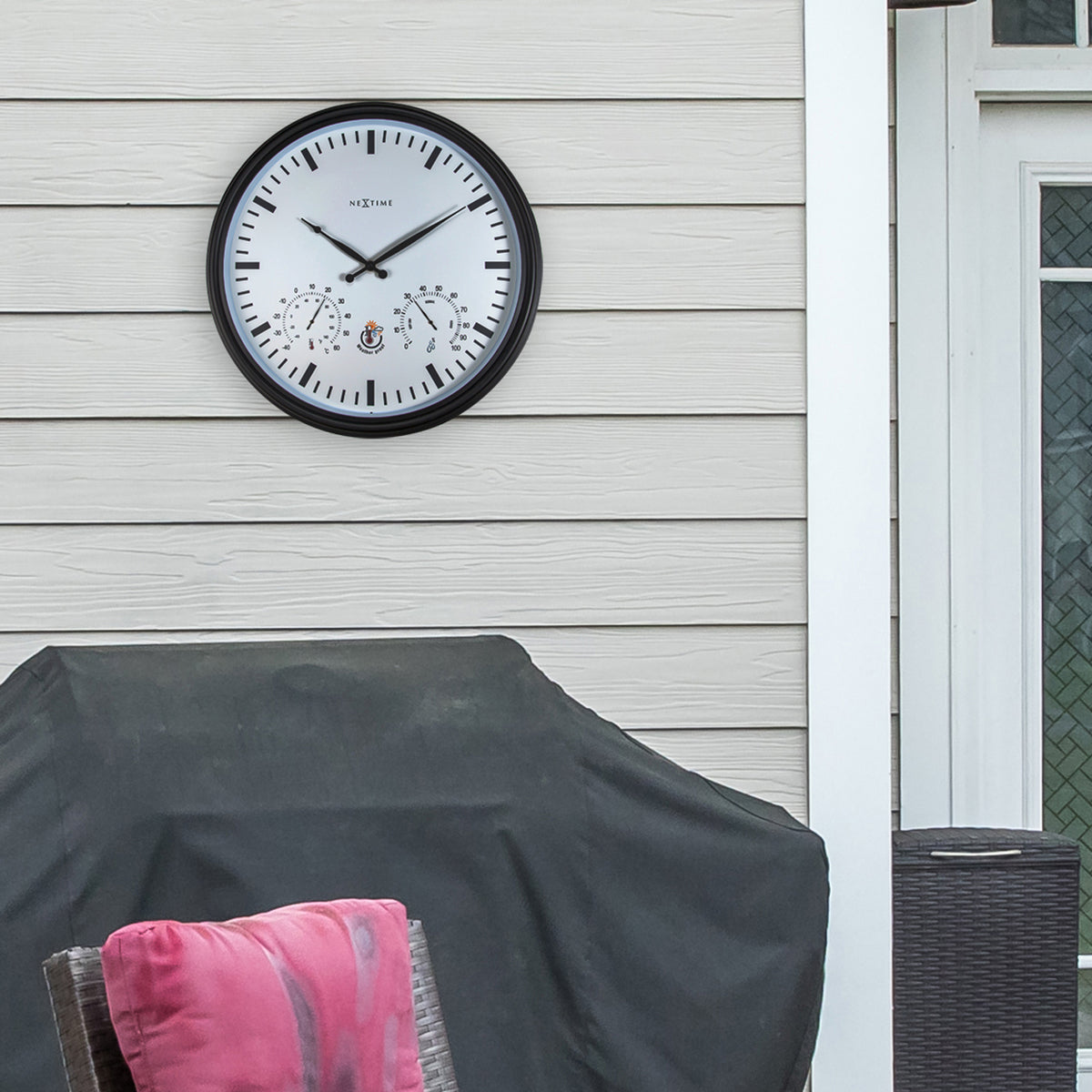 NeXtime Sunflower Outdoor Wall Clock 50.8cm - Black - Notbrand