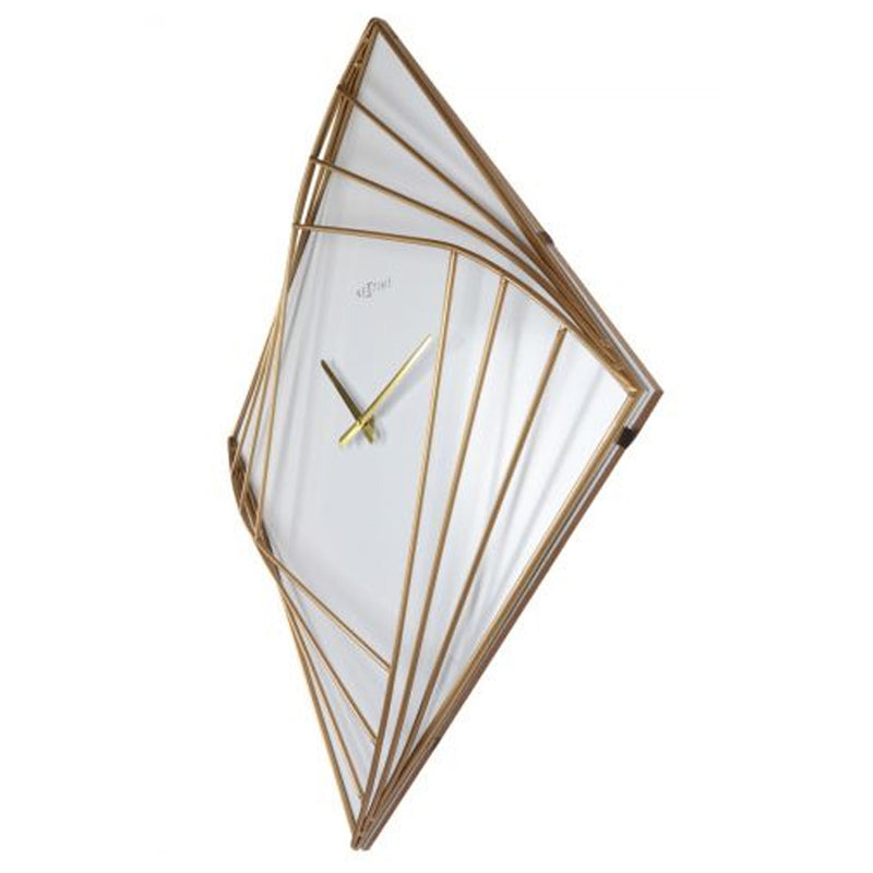 NeXtime Turning Square Wall Clock White and Gold 85 x 85cm - NotBrand