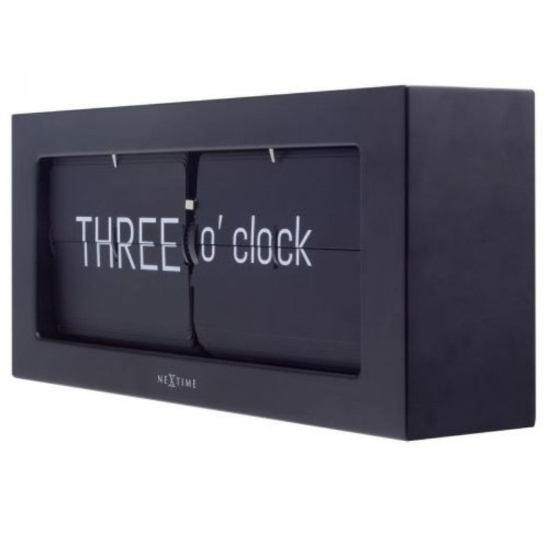 NeXtime Word Flip Table Clock Metal Black - Notbrand