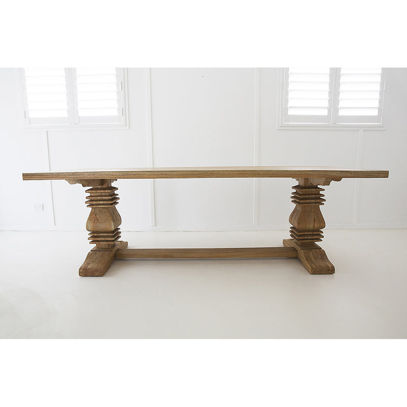 Bani Solid Mindi Pedestal Table – 200cm - Notbrand