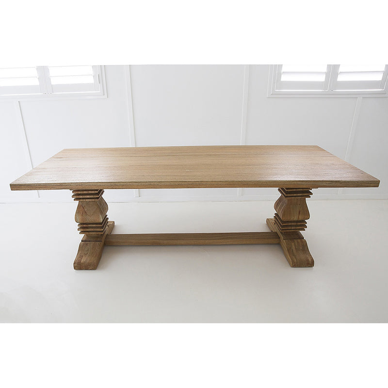 Bani Solid Mindi Pedestal Table – 220cm - Notbrand