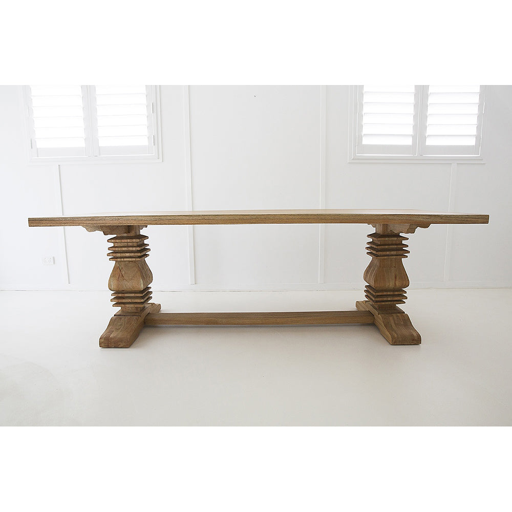 Bani Solid Mindi Pedestal Table – 240cm - Notbrand