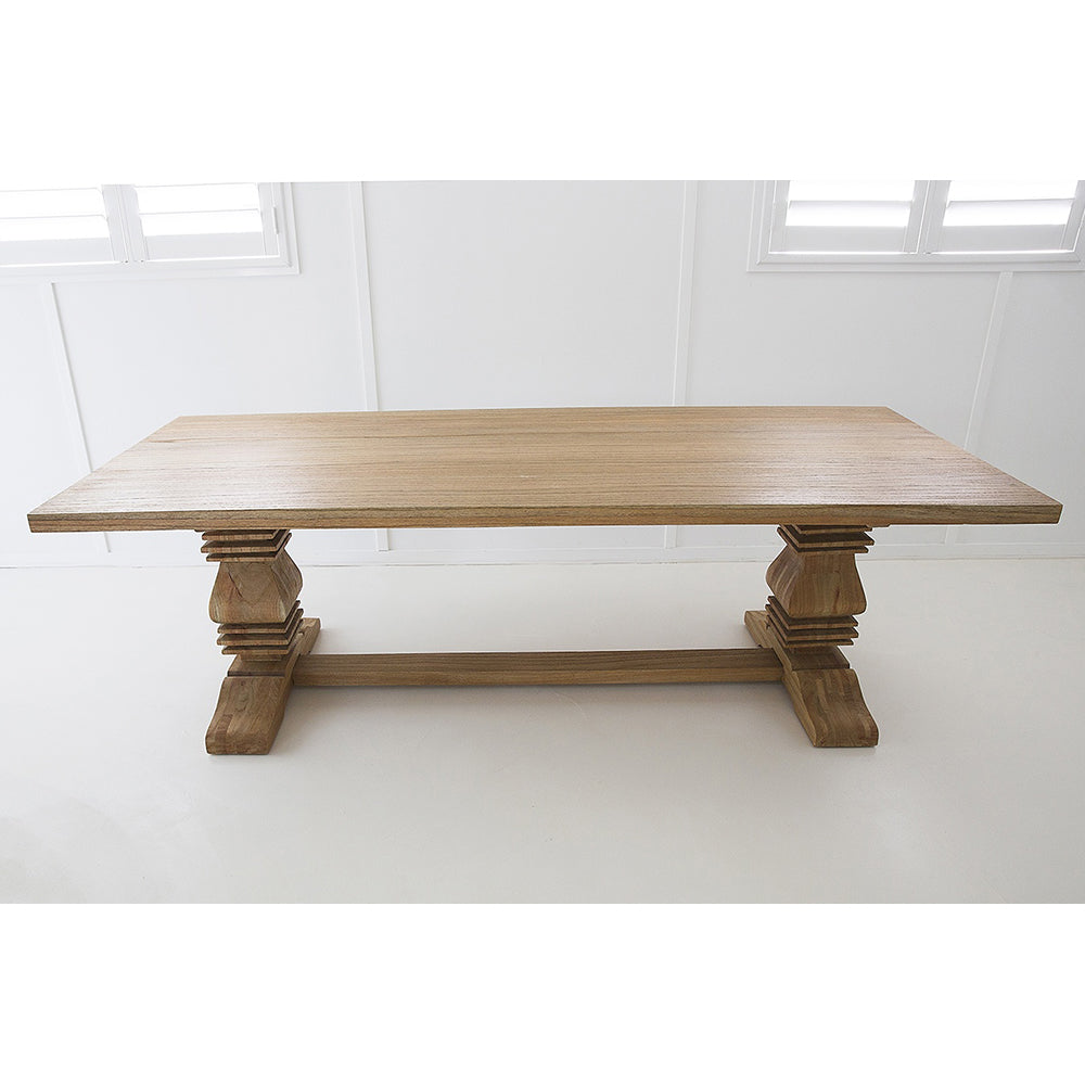 Bani Solid Mindi Pedestal Table – 240cm - Notbrand