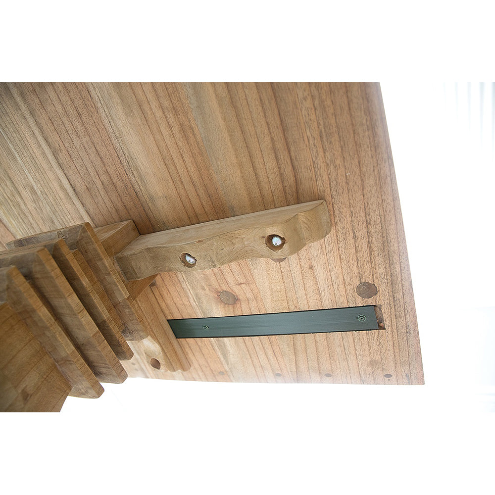 Bani Solid Wood Pedestal Table – 300cm - Notbrand