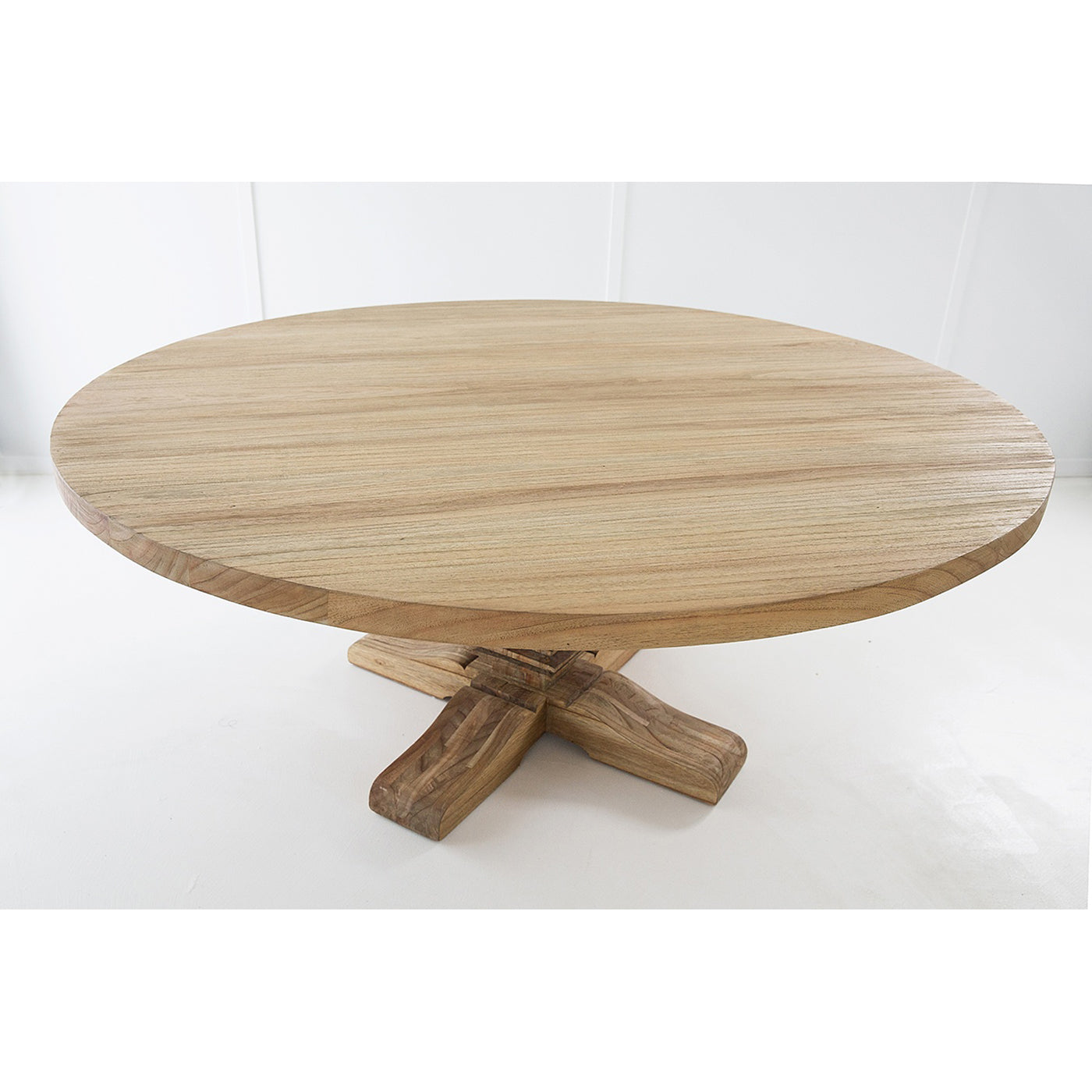 Bani Solid Mindi Round Pedestal Table – 150cm - Notbrand