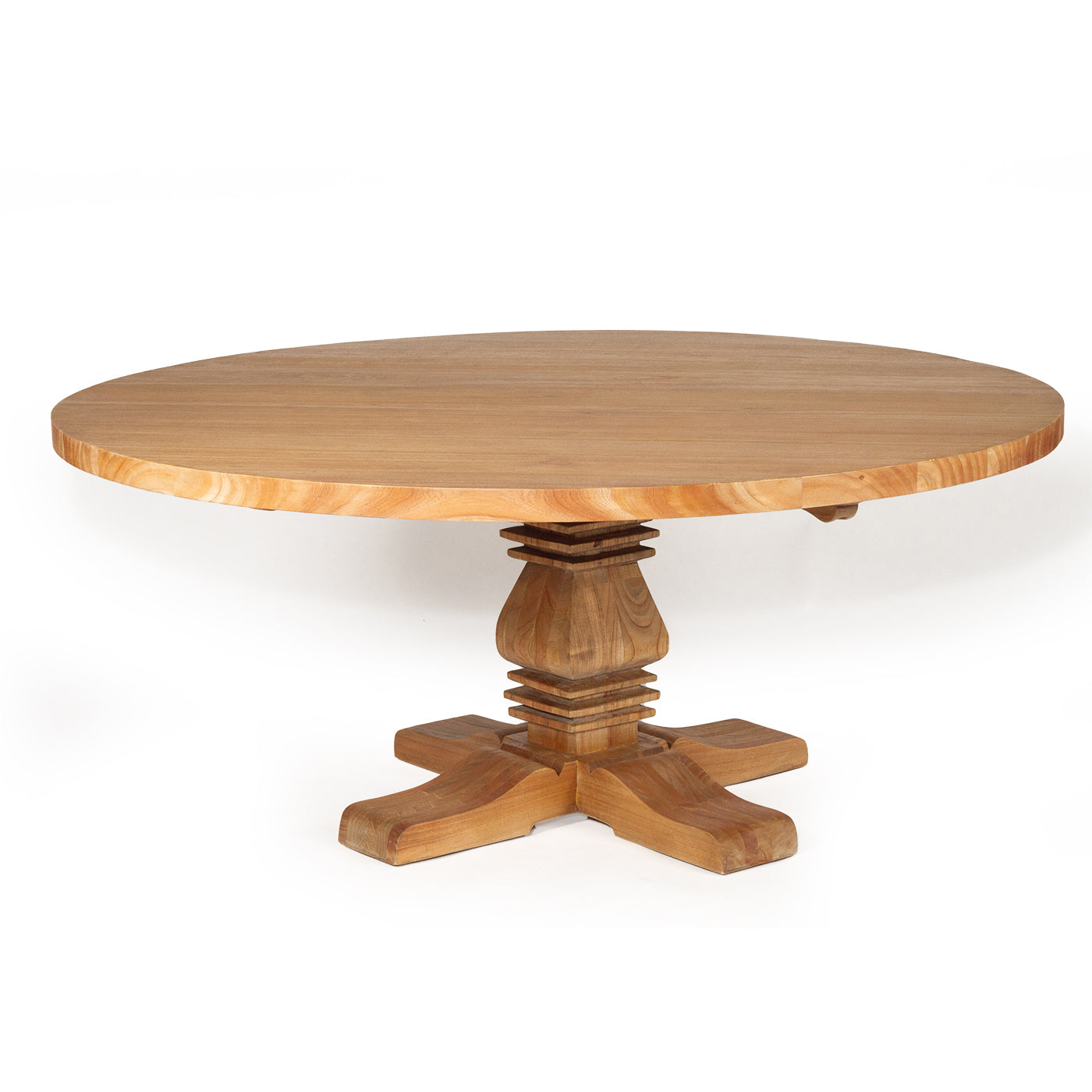 Bani Solid Mindi Round Pedestal Table – 180cm - Notbrand