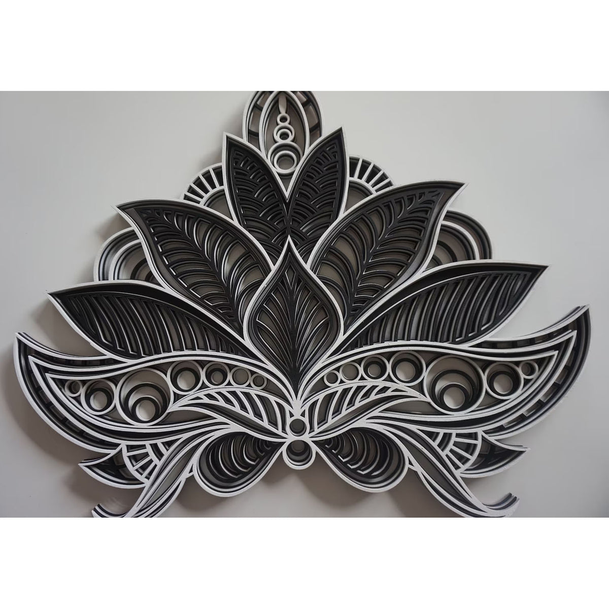 Norbit Lotus Flower Mandala Wall Hanging - Black/White - Notbrand
