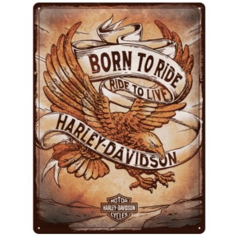 Nostalgic-Art Large Sign Harley Born To Ride Eagle - Notbrand