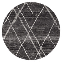 Oasis Noah Charcoal Contemporary Round Rug - Notbrand