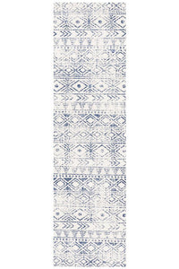 Oasis Ismail White Blue Rustic Rug - Notbrand