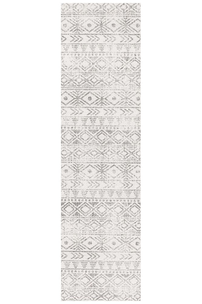Oasis Ismail White Grey Rustic Rug - Notbrand