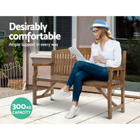 Gardeon Wooden Garden Bench Chair Natural Outdoor Furniture Décor Patio Deck 3 Seater - Notbrand