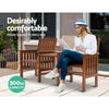 Gardeon Garden Bench Chair Table Loveseat Wooden Outdoor Furniture Patio Park Brown - Notbrand