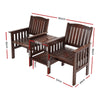 Gardeon Garden Bench Chair Table Loveseat Wooden Outdoor Furniture Patio Park Charcoal Brown - Notbrand