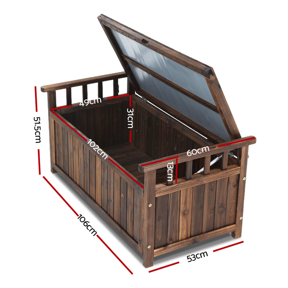 Gardeon Outdoor Storage Box Wooden Garden Bench Chest Toy Tool Sheds Furniture - Notbrand
