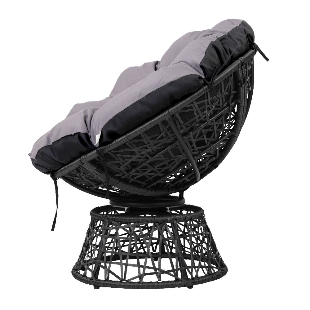 Gardeon Papasan Chair - Black - Notbrand