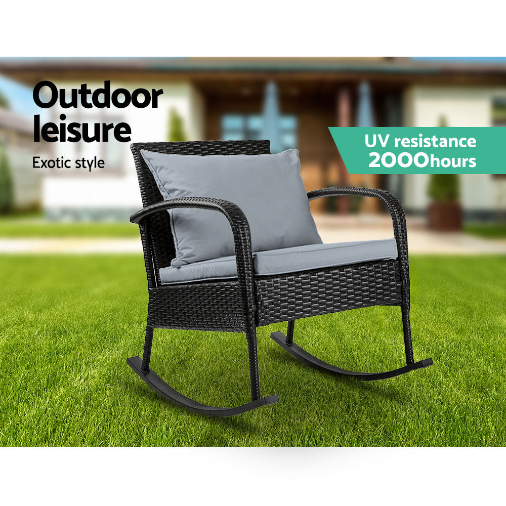 Vitalian Outdoor Patio Lounge Chair - Black - Notbrand