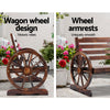 Gillen Wagon Wheel Bench in Brown - 2 Seater - Notbrand