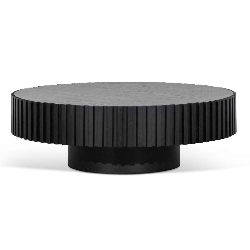 Oak Round Coffee Table - Black - Notbrand