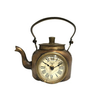Old Brass Tea Kettle Table Clock - Notbrand