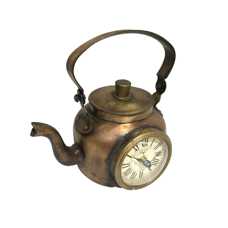 Old Brass Tea Kettle Table Clock - Notbrand