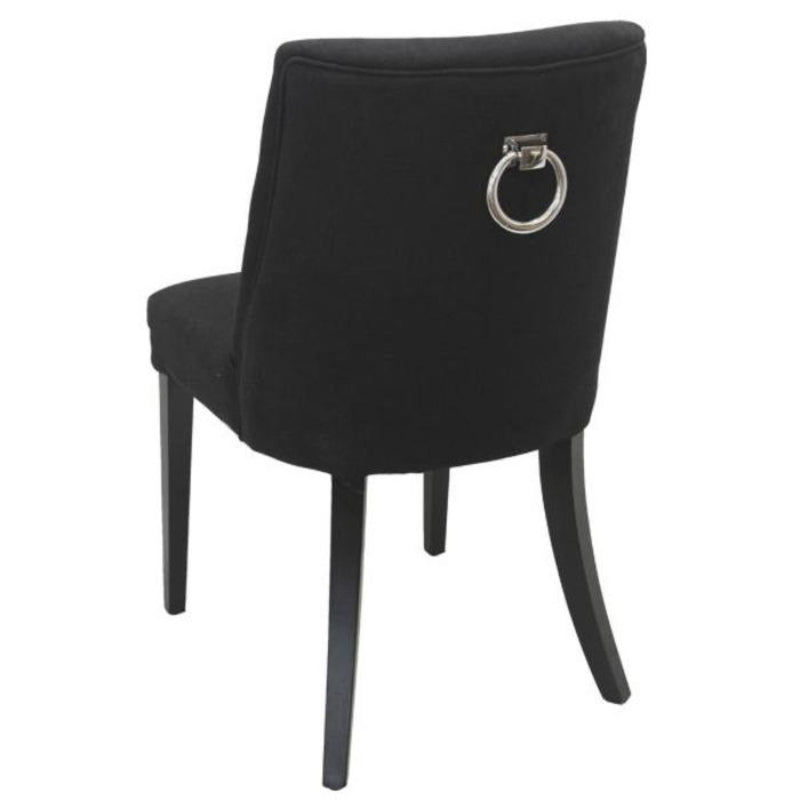 Ophelia Dining Chair Black chrome ring on back - Notbrand