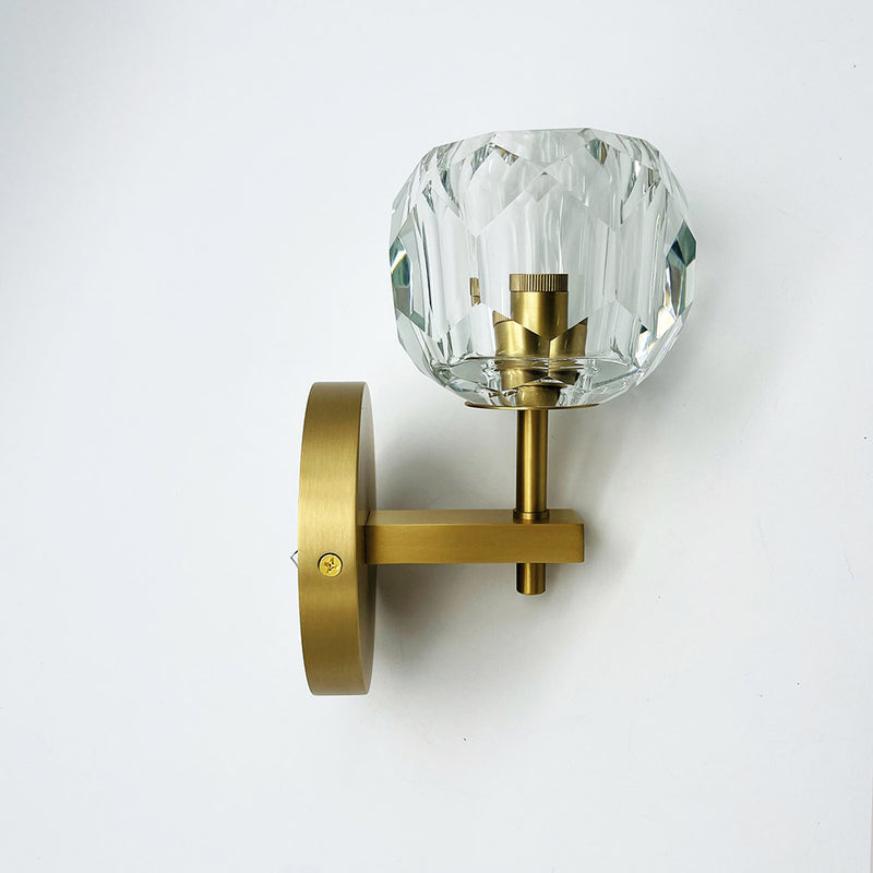 Oracle Metal and Crystal Wall Sconce - Brass - Notbrand