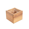 Set of 3 Organic Reclaimed Wooden Pot With Stand - Medium - Notbrand