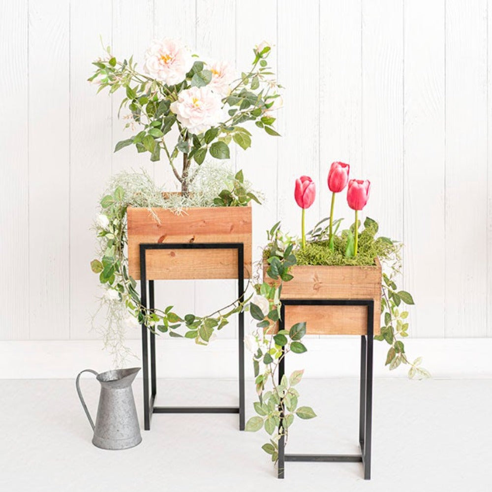 Organic Reclaimed Wooden Planter With Stand - Range - Notbrand