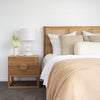 Orlando Teak Wood Bed with Rattan Headboard - King - Notbrand