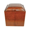 Tan Leather Ottoman with Storage - Notbrand