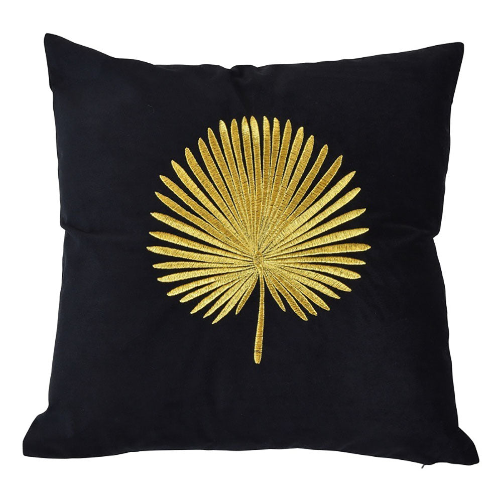 Palma Cotton Leaf Cushion - Gold - Notbrand