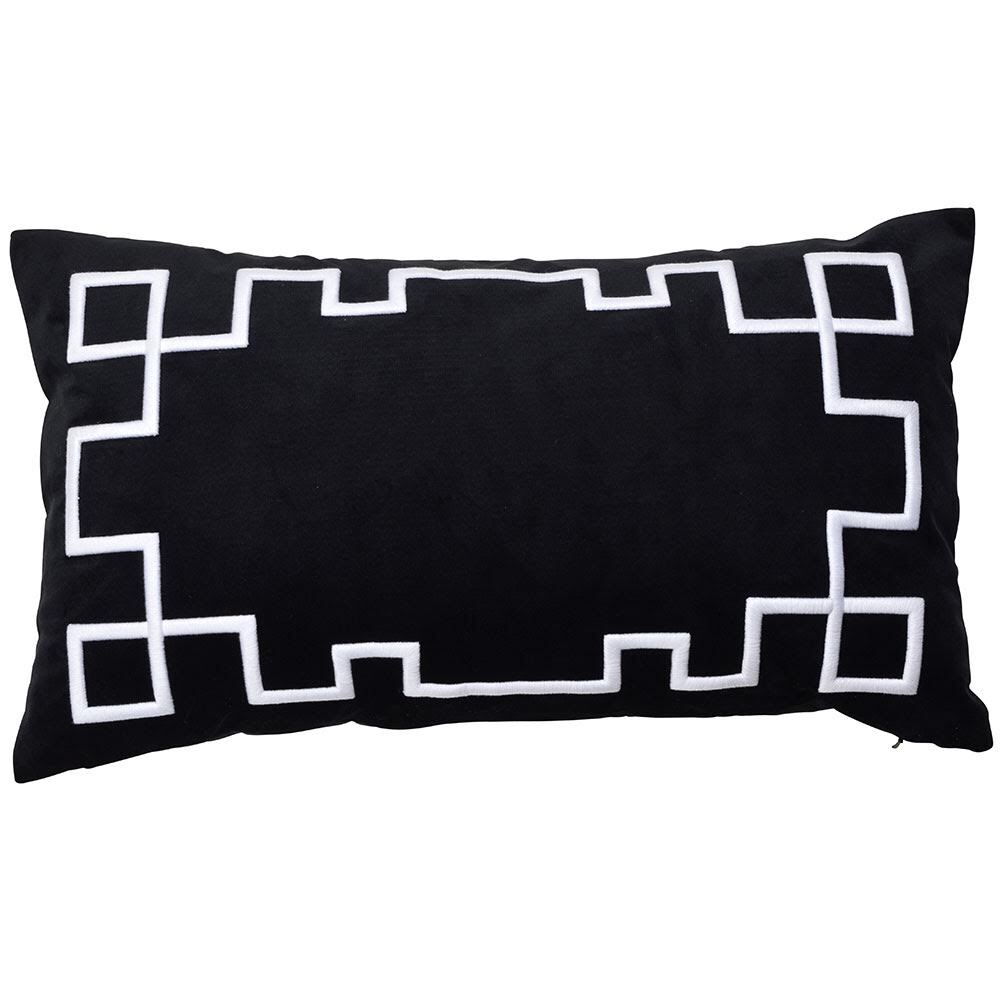 Palm Springs Velvet Rectangular Cushion - Black - Notbrand