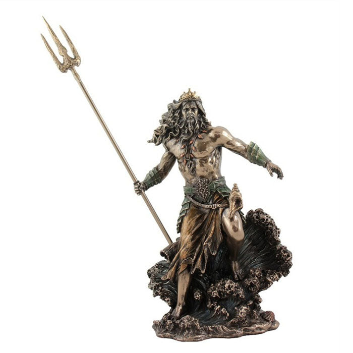 God Of Sea Figurine in Cold Cast Bronze - Poseidon - Notbrand