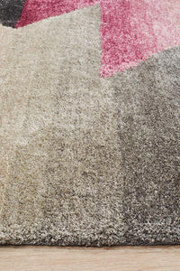Prism Penny Pink Grey Textured Multi Coloured Rug - Notbrand