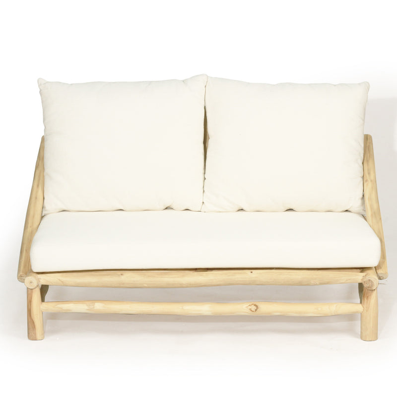 Paisley Teak Wood Two Seater Sofa - Notbrand