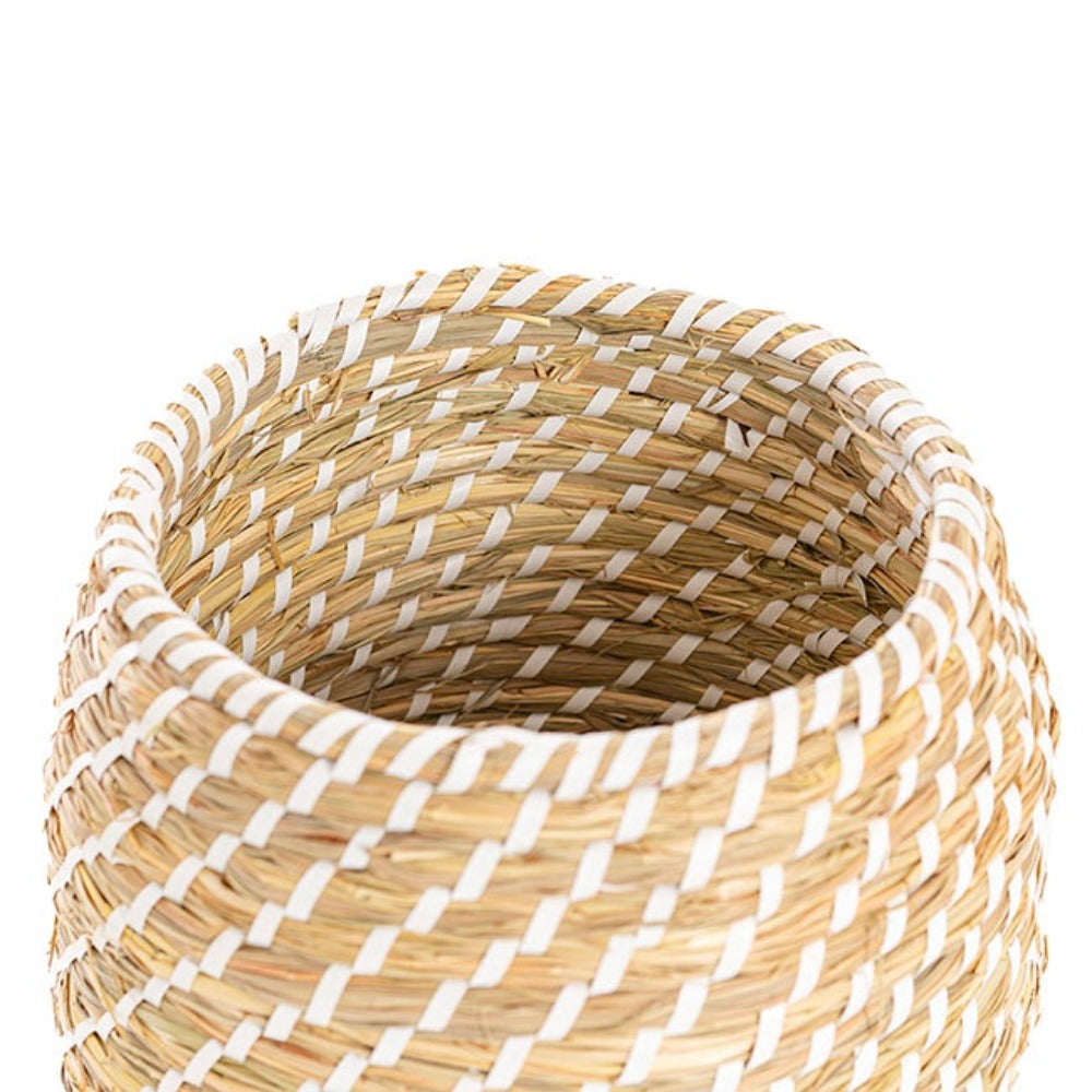 Set of 3 Palau Seagrass Woven Belly Planter - Small - Notbrand
