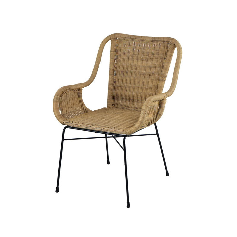 Palmview Rattan Armed Dining Chair - Natural - Notbrand