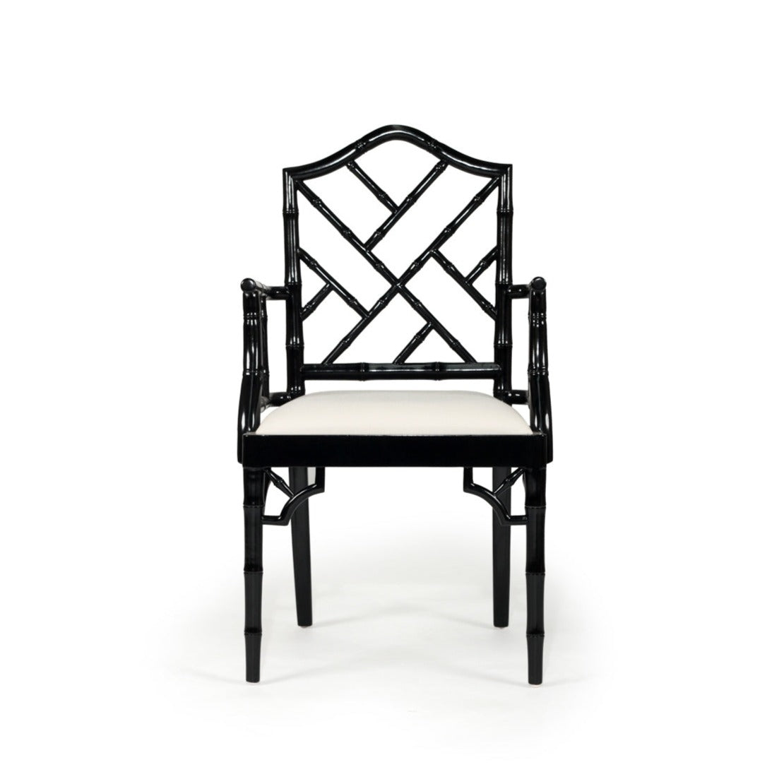 Paloma Chippendale Wooden Armchair – Black - Notbrand