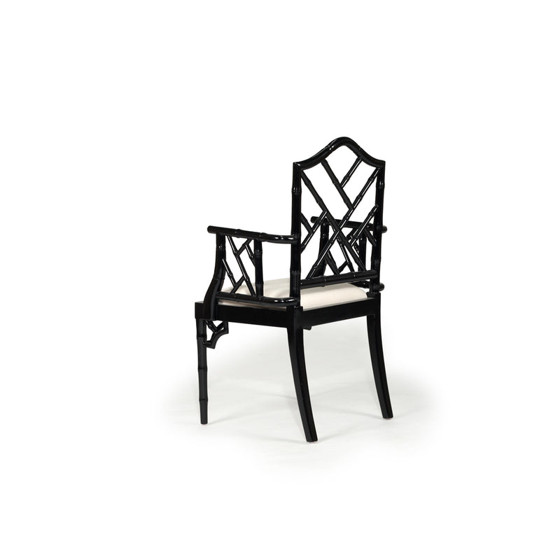 Paloma Chippendale Wooden Armchair – Black - Notbrand